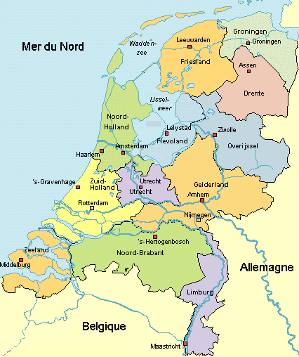 Carte des Pays-Bas - Cartes du relief