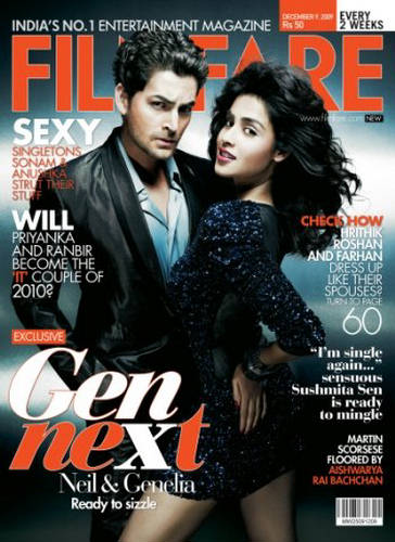 Genelia Dsouza with Nile Nitin Mukesh in Filmfare December 2009