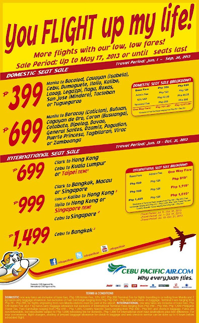 Cebu Pacific promo fares for May 2013