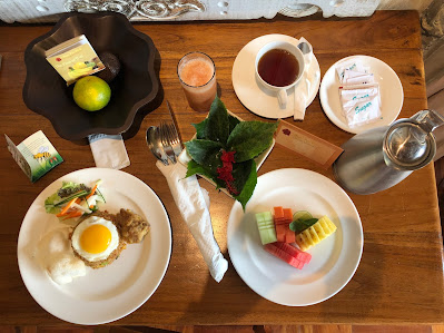 breakfast at the Royal Pita Maha Resort, Ubud, Bali, Indonesia