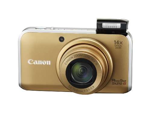 Canon PowerShot SX210IS 14.1 MP Digital Camera with 14x Wide Angle Optical Image Stabilized Zoom and 3.0-Inch LCD (Gold)