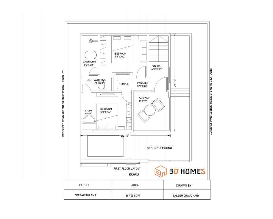 3D Home Design | 28x32 House Plans | 3bhk House Design | Walk through | Complete Details.