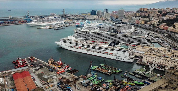 Riprendono le crociere: MSC Grandiosa salpa dalle Stazioni Marittime del porto di Genova