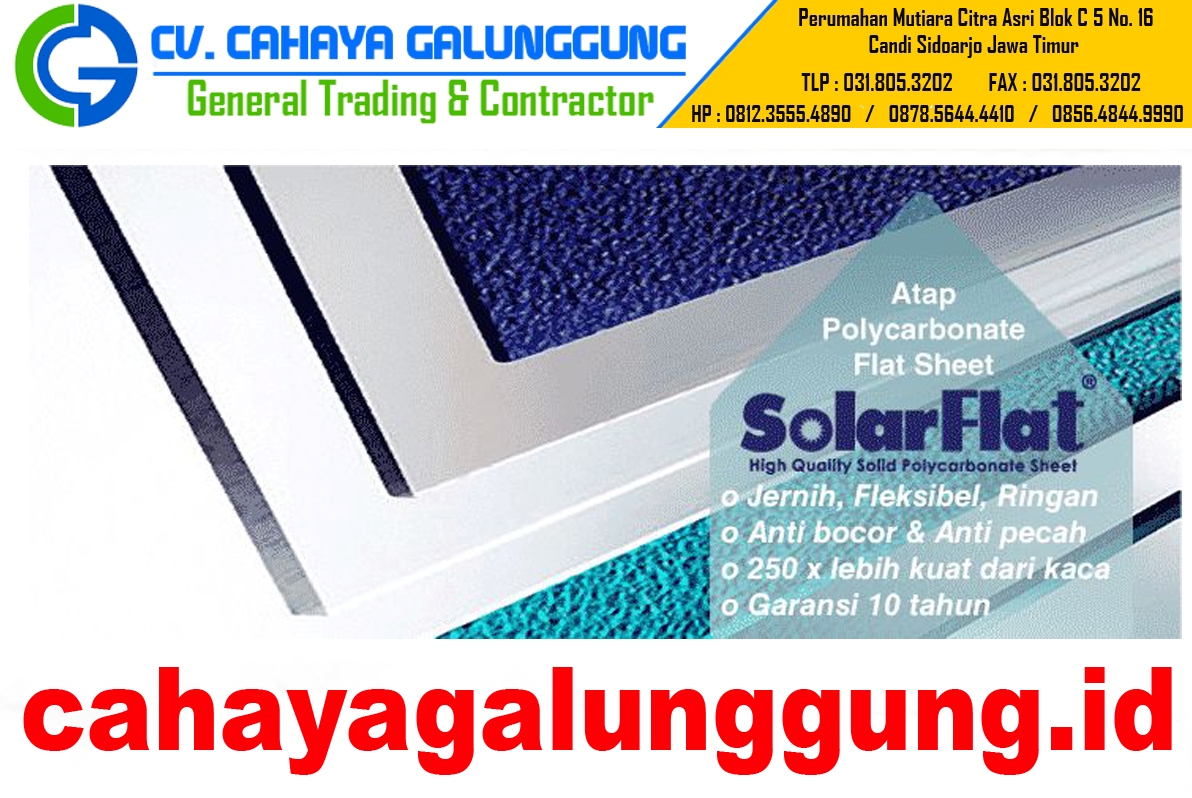 Harga Atap Transparan Solarflat  Terbaru CV CAHAYA GALUNGGUNG