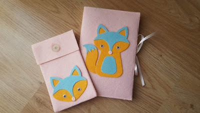 Sweet fox notebook & pencil case set