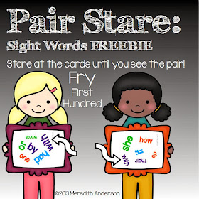 http://www.teacherspayteachers.com/Product/Sight-Word-Game-FREEBIE-Pair-Stare-Fry-First-Hundred-1000055