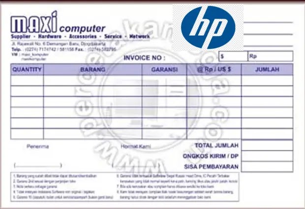 Nota Pembelian laptop HP