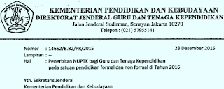 Ketentuan Cara Syarat Pengajuan NUPTK Guru Non PNS 2016