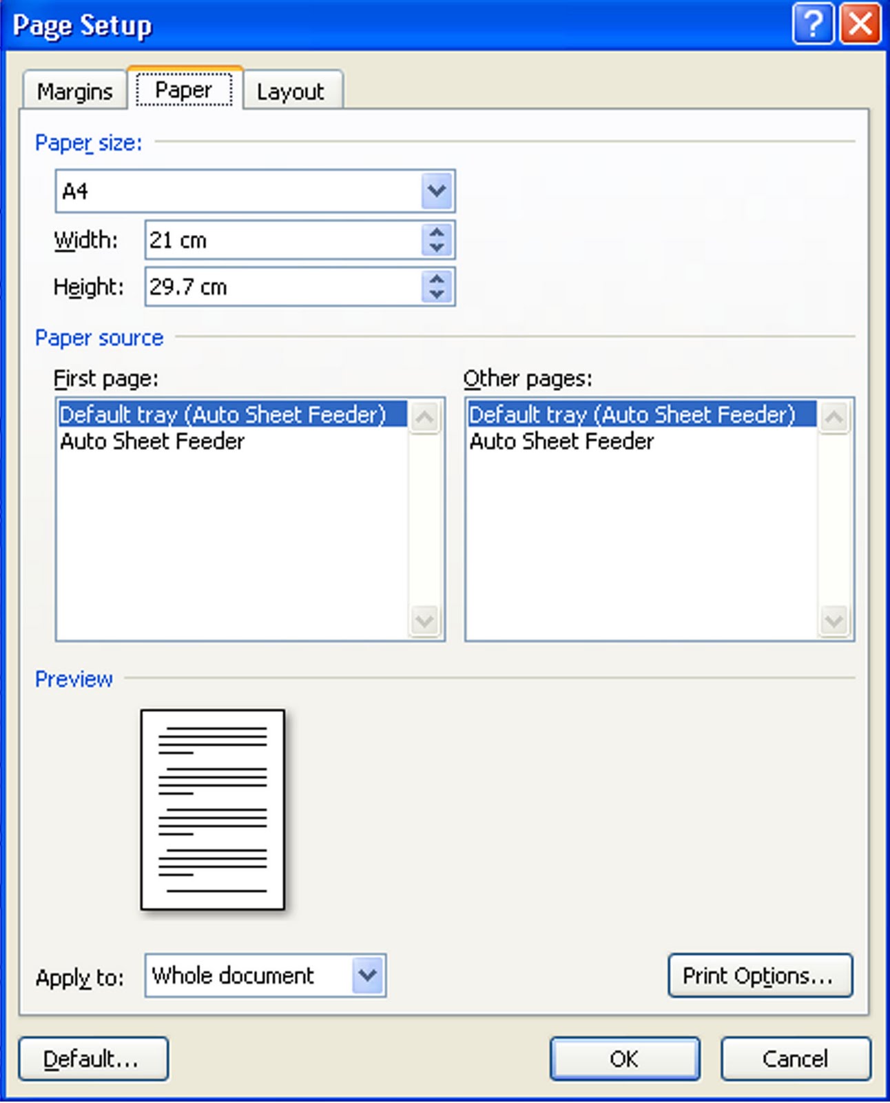 MENGATUR UKURAN KERTAS ( PAGE SETUP) PADA MS OFFICE WORD 