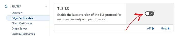 CloudFlare Minimum TLS Version Settings