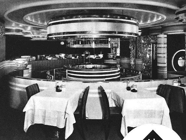 1938 restaurant bar in circular Deco design