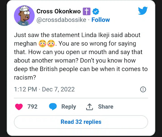 #BBNaija’s Cross slams Linda Ikeji