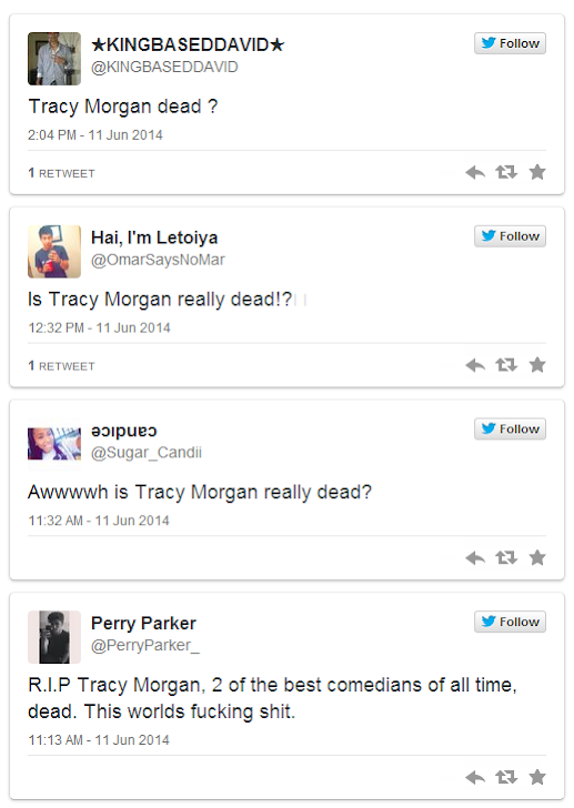 Is Tracy Morgan dead