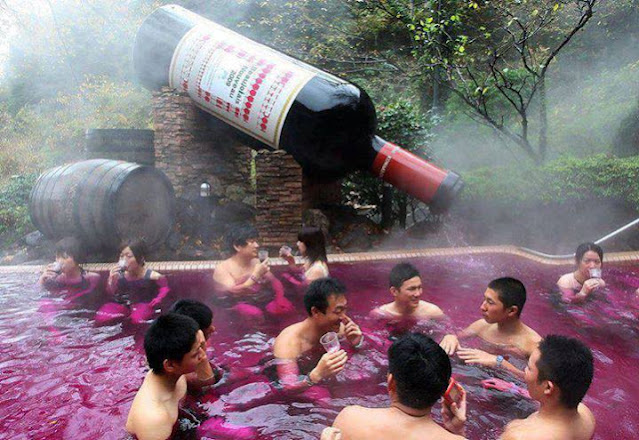 Red Wine Spa Pool in Japan