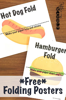 Free posters to show "hot dog" and "hamburger" folding