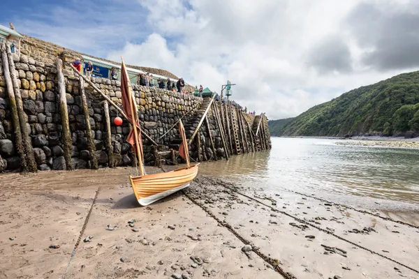 Lugger Lilly in Clovelly Harbour. Photo copyright Pat Adams