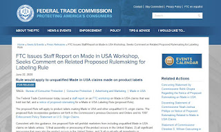 FTC Issues Staff Report on Made in USA Workshop