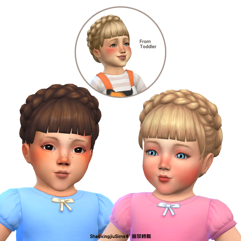 Infant Dutch Braid Crown Hair - The Sims 4 Create a Sim - CurseForge