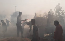 झारखंड : जामताड़ा मिहिजाम से गुजरने वाली राष्ट्रीय राजमार्ग 419 पर बिजली के शाटसर्किट से बिचाली लदे वाहन में लगी भीषण आग। 