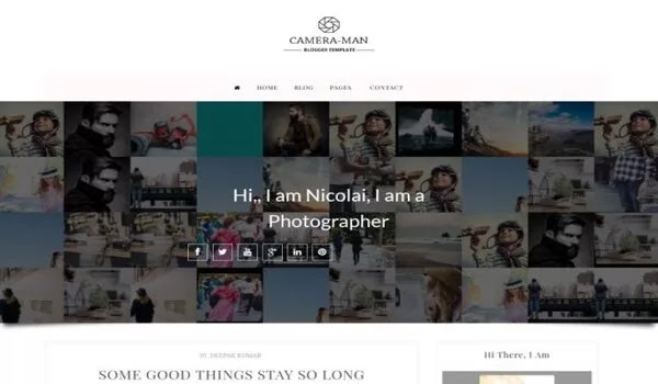 Camera Man Blogger Template Free Download