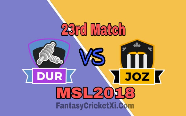 DUR Vs JOZ Dream11 Team Prediction  Match Preview  Playing11