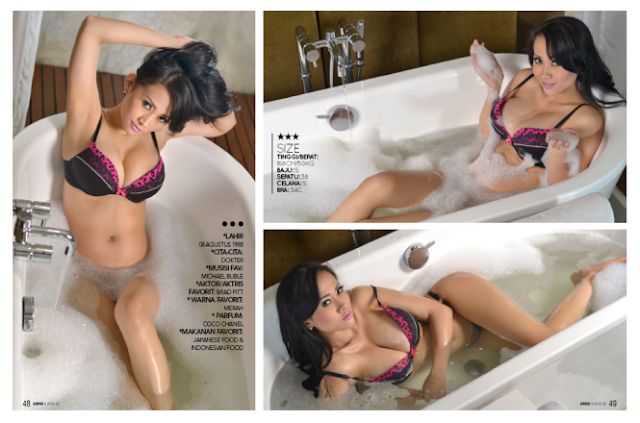 Hot Photo Ratu Kirana Mandi Di Bath Tub di Majalah Gress Juli 2015