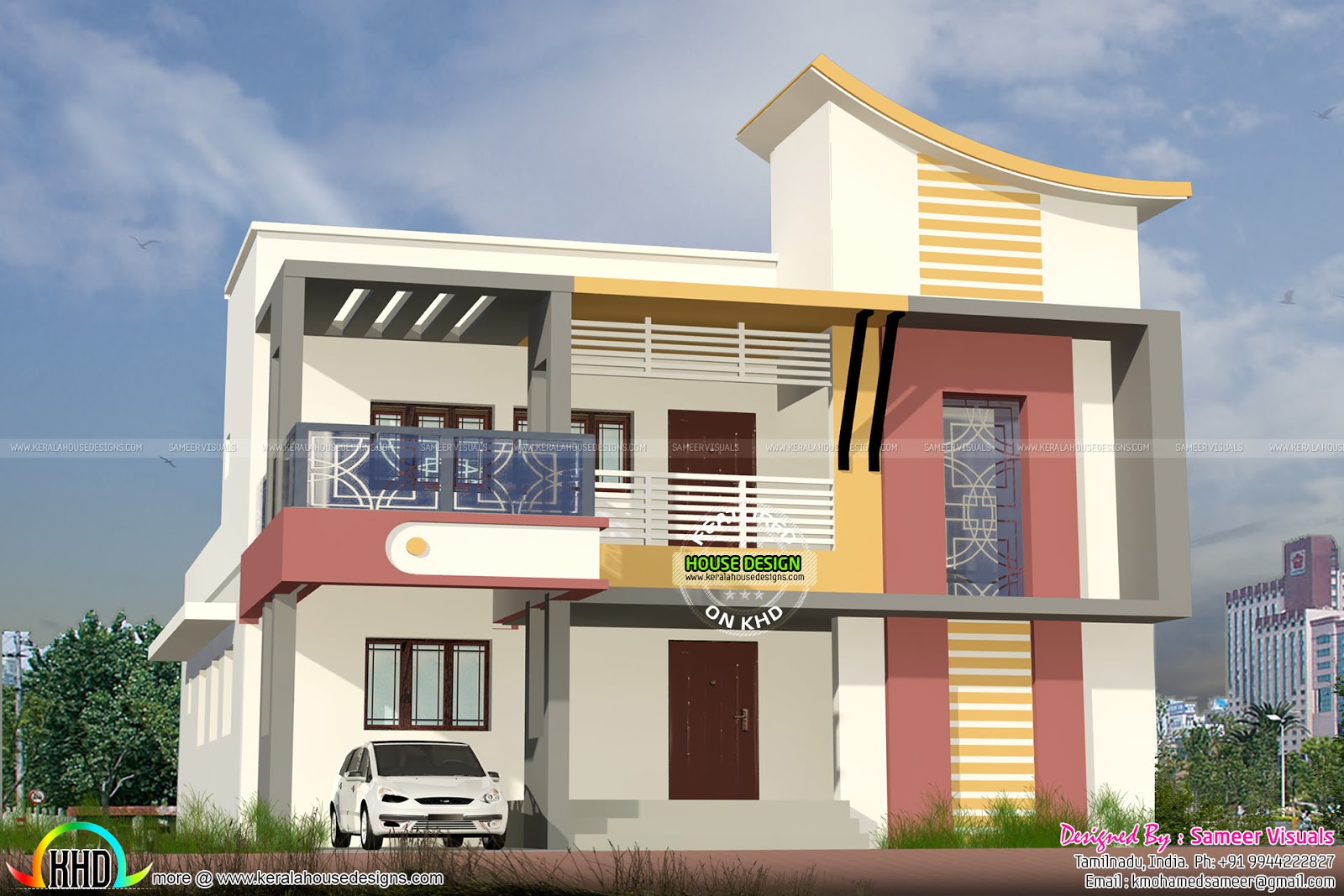  Tamilnadu  model modern home  Kerala home  design and floor 