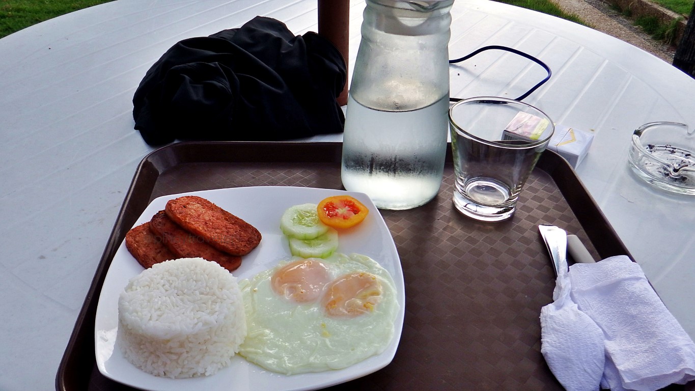 breakfast amid a calm morning view at Alona Beach, Panglao, Bohol