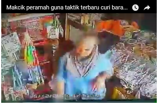 [VIDEO] Aksi Makcik pura-pura terlebih peramah sebelum bawak lari barang dapur di kedai runcit..