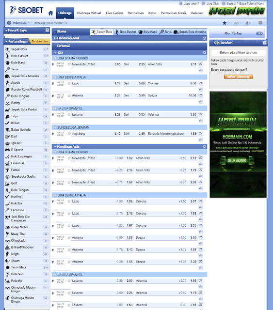 Jenis Pasaran Bola SBOBET