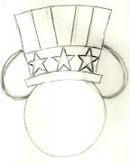 I missed posting on July 4th but here a patriotic Uncle Sam Disney logo. (unlce sam mickey pencil)