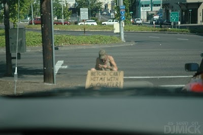 Fuuy Beggars With Funny Signs