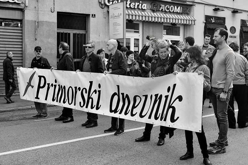 Lavoratori del Primorski Dnevnik durante il Primo maggio