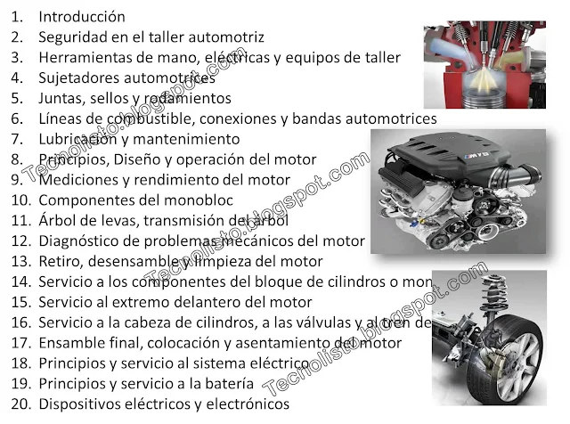 "Contenido manual mecanica automotriz"