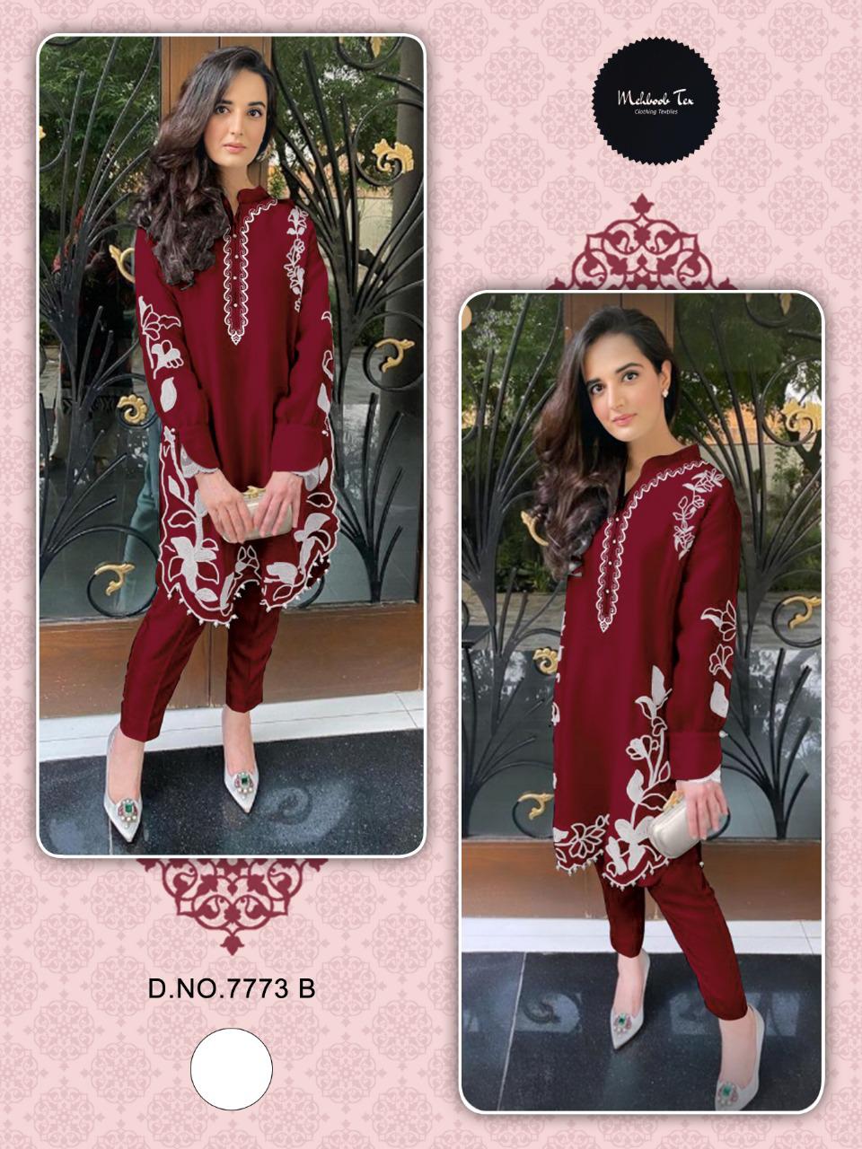 M 7773 Mehboob Tex Readymade Pant Style Suits Manufacturer Wholesaler