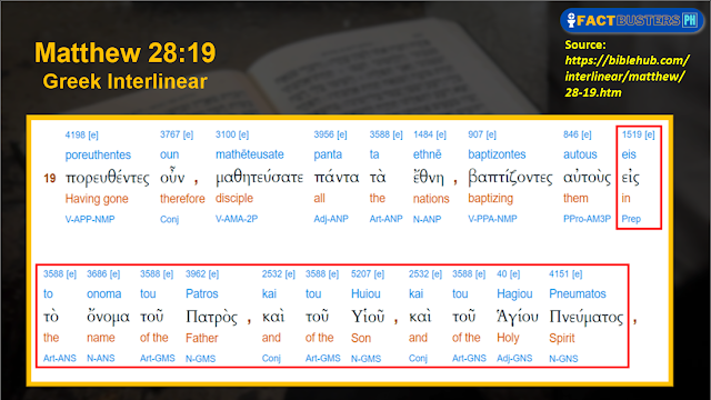 Mateo 28:19 Greek Interlinear