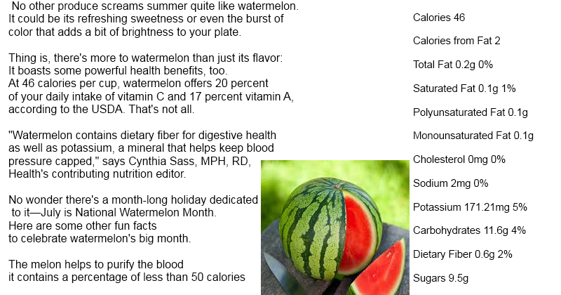 Watermelon Calories Facts Exerciseswork