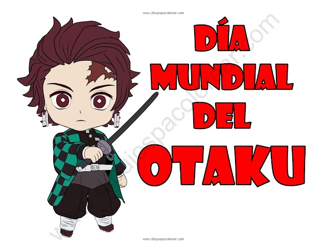 Día Internacional del Otaku dibujo a color y para colorear