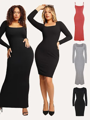 Built-in Shapewear Modal Soft Lounge Dresses