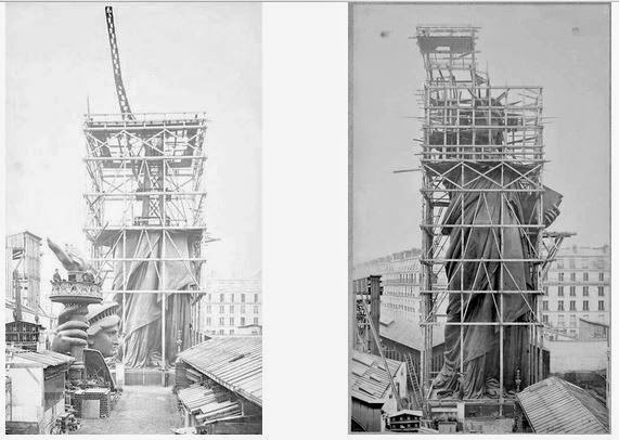 original liberty statue in paris arm head body