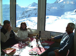 Willem, Ronel and Pierre in the restaurant.