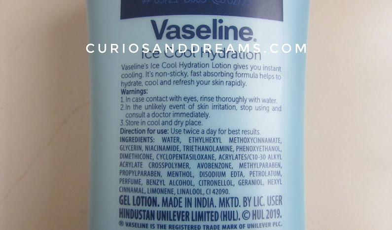 Vaseline Ice Cool Hydration Body Lotion, Vaseline Ice Cool Hydration Body Lotion review, vaseline body lotion, vaseline body lotion review