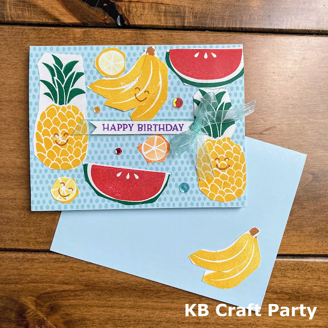 にこにこフルーツカード 誕生日カード キッズクラフト バースデーカード スタンピンアップ ジャパン 公認デモンストレーター KB Craft Party 須見葉子 キュートフルーツ