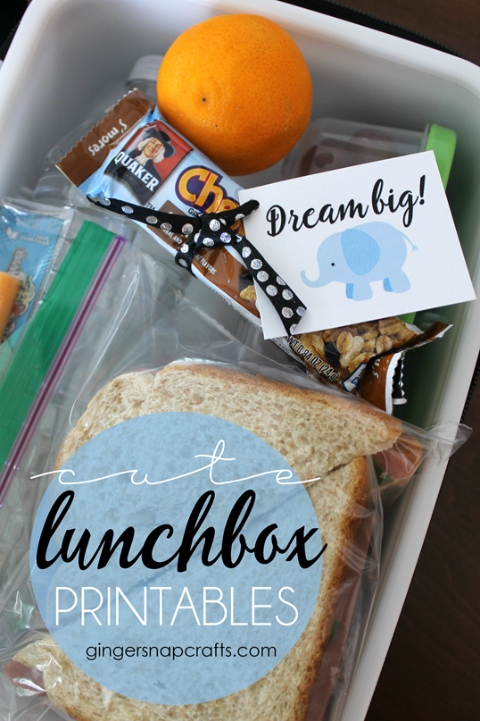 Cute Lunchbox Printables at GingerSnapCrafts.com #ad