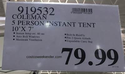 Deal for the Coleman Instant Dome Tent at Costco