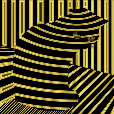 golden cat hallucinations op art