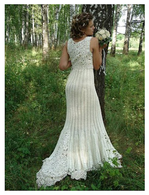 White Crochet Wedding Dress