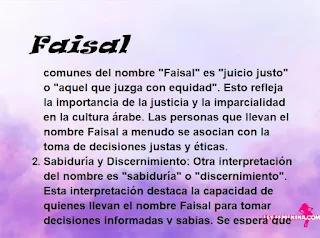 significado del nombre Faisal