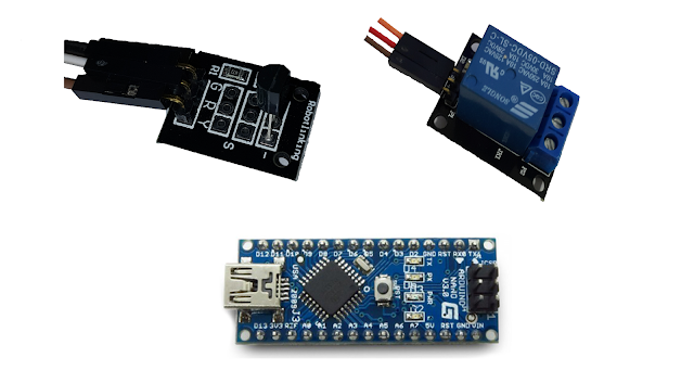 relè + sensore di temperatura + arduino