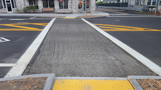 crosswalk at East Central and Summer St remains to be filled in